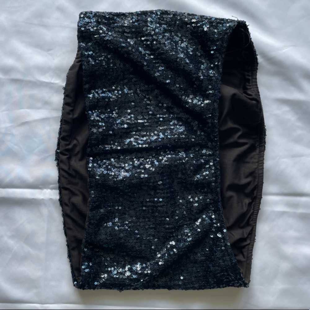 Forever21 Sequins Navy Blue Tube Top - Picture 2 of 3